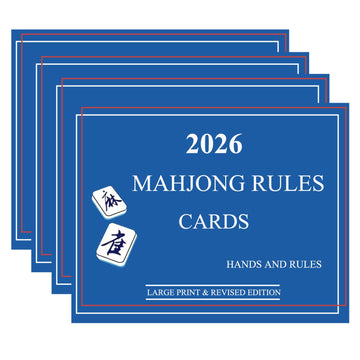 Muhxadf 4 Pack 2026 American Mahjong Learning Rules Guide Cards, Large Print Easy to Read,Quick Reference Strategy Cards for Beginners and Family Game