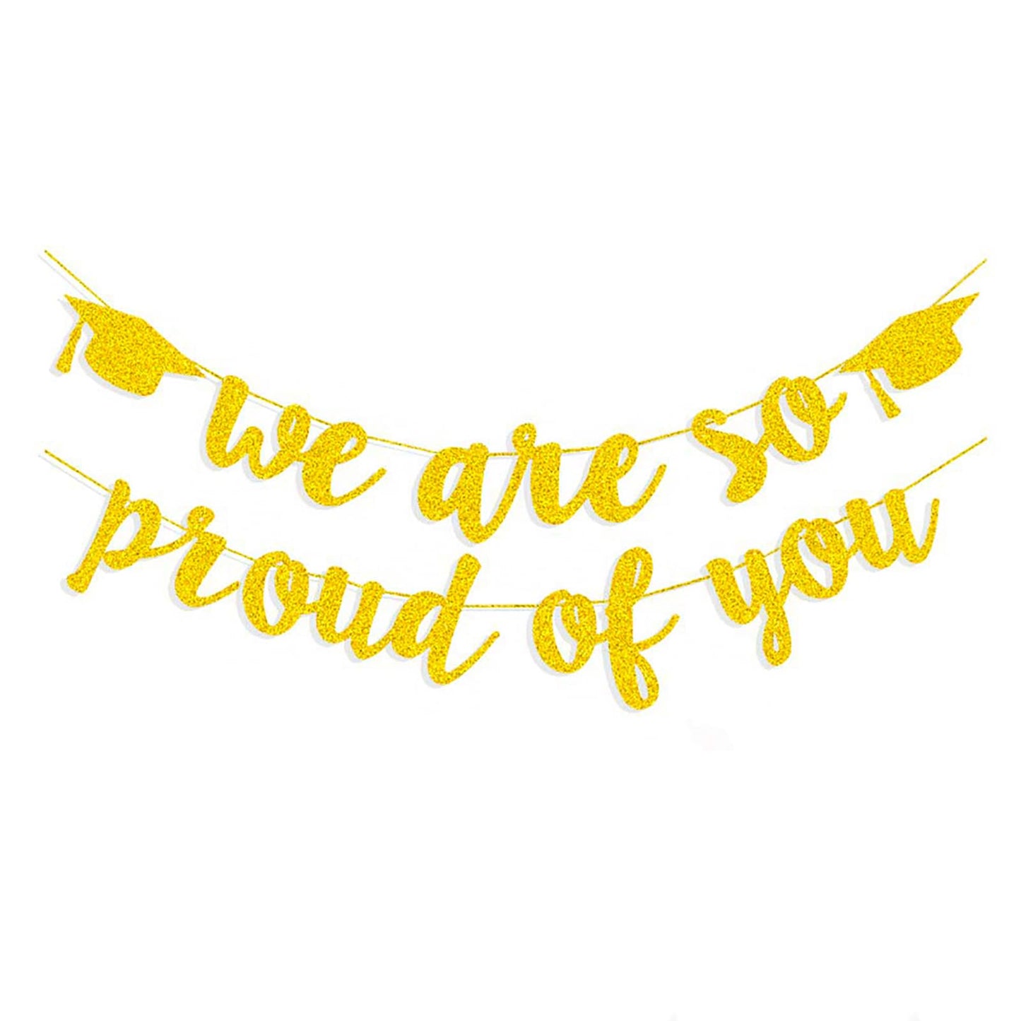 2026 Graduation Banners Party Decorations Gold Glitter Graduations Banners