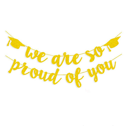 2026 Graduation Banners Party Decorations Gold Glitter Graduations Banners