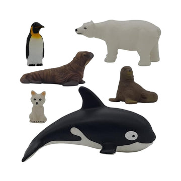 Get Ready Kids Polar Animal Toys - 6 Large Plastic Arctic Antarctic Figures