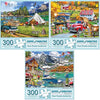 Bits and Pieces - Value Set of Three Large 300 Piece Jigsaw Puzzles for Adults - Lake & New England Farm Jigsaw Puzzles by Ali Innis, Completed Puzzle