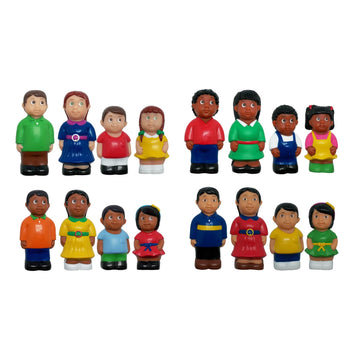 Get Ready Kids Multicultural Family Figures Set of 16-5 inch Diversity