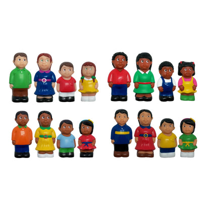 Get Ready Kids Multicultural Family Figures Set of 16-5 inch Diversity
