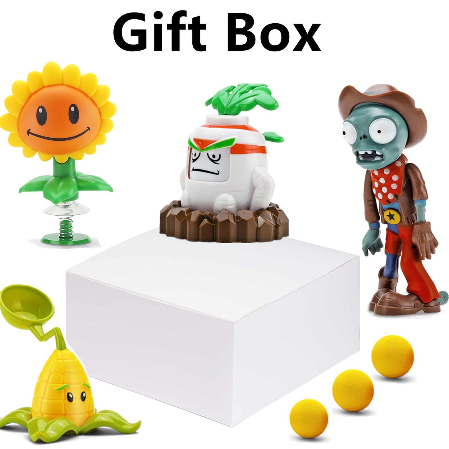 JHESAO 4 PCS Plants and Zombies Toys Action Figures Zombies PVZ Toys Sets 1 2 Series Great Gifts for Kids and Fans, Birthday and Christmas Party New