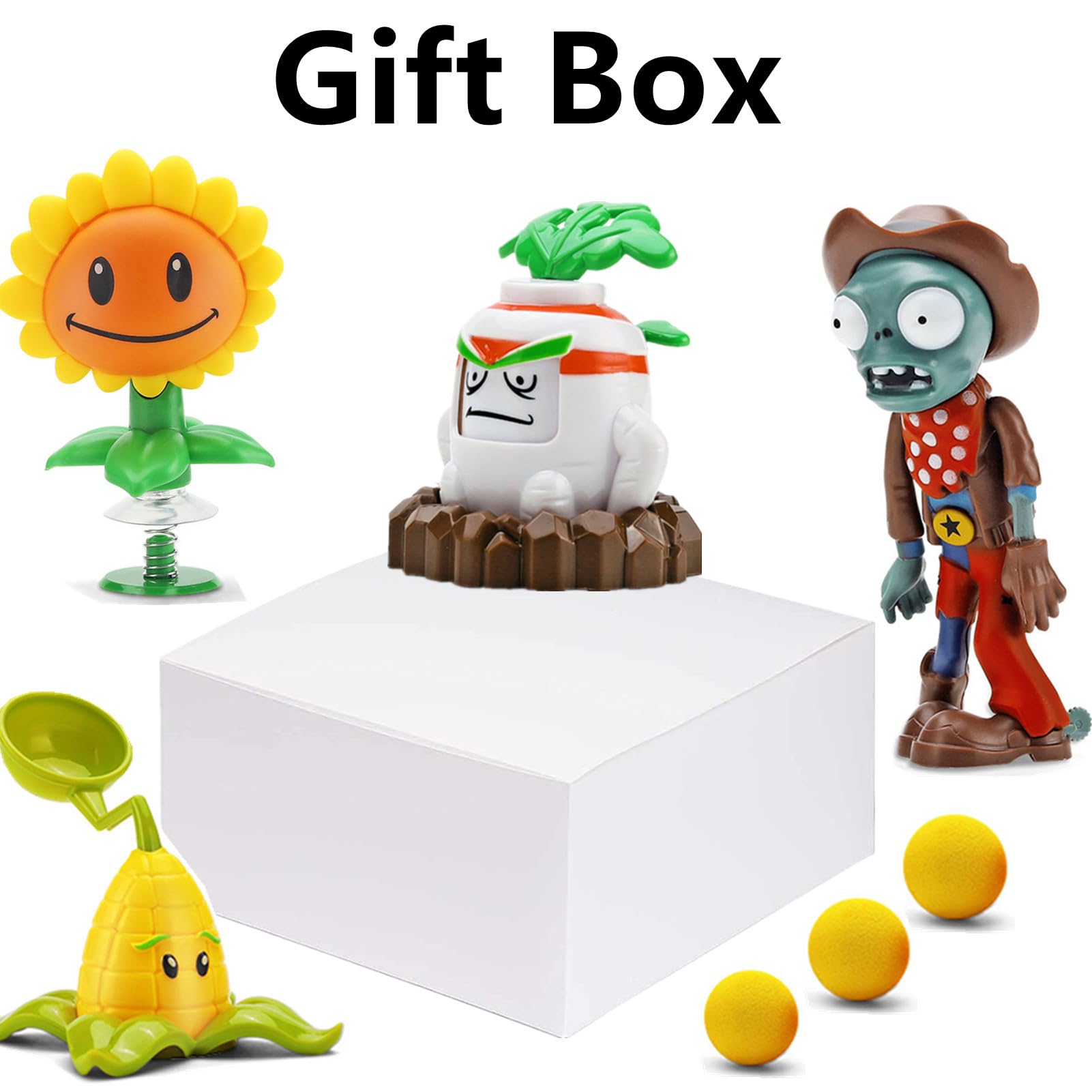 JHESAO 4 PCS Plants and Zombies Toys Action Figures Zombies PVZ Toys Sets 1 2 Series Great Gifts for Kids and Fans, Birthday and Christmas Party New