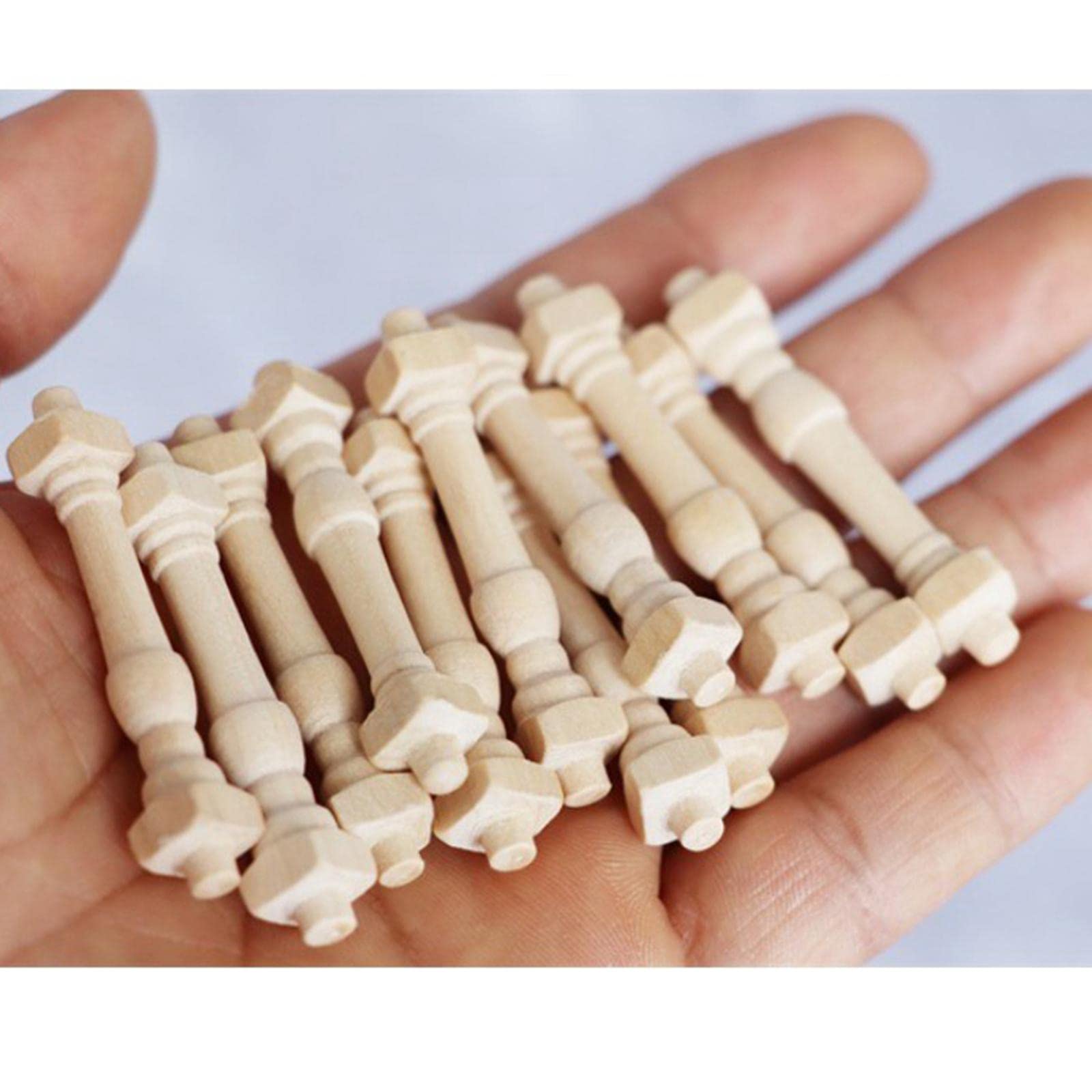 12 Pack Dollhouse DIY Builders 1:12 Wood Spindles Balusters Toys