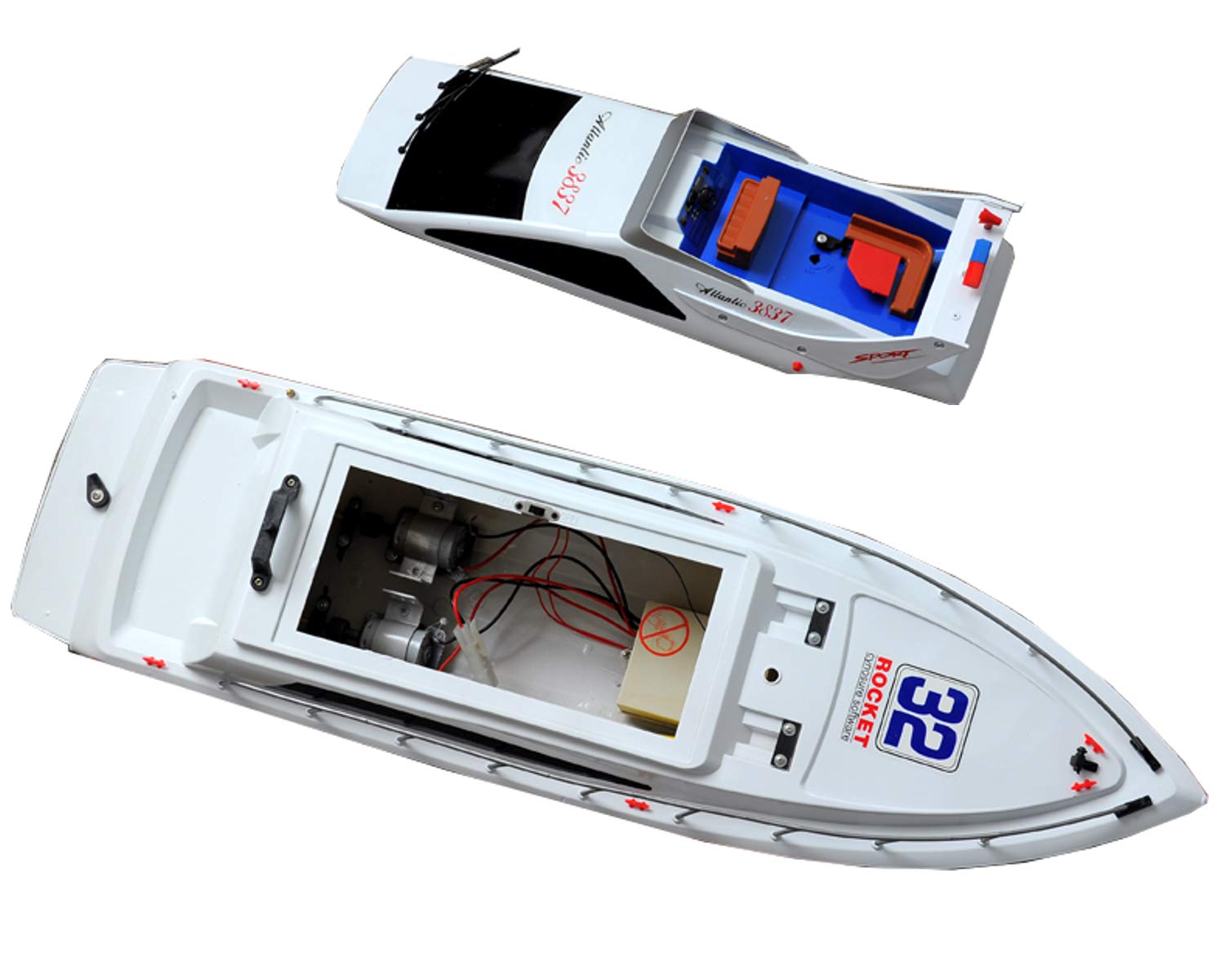 POCO DIVO Atlantic Yacht Luxury Modern Cruise 28" RC Model Boat Radio Remote Control Speed Watercraft Racing Ship, Blue