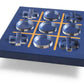 Modern Tic Tac Toe for Home Decoration with Blue Leather and Acrylic Pieces Decorative Table Top Housewarming Gift
