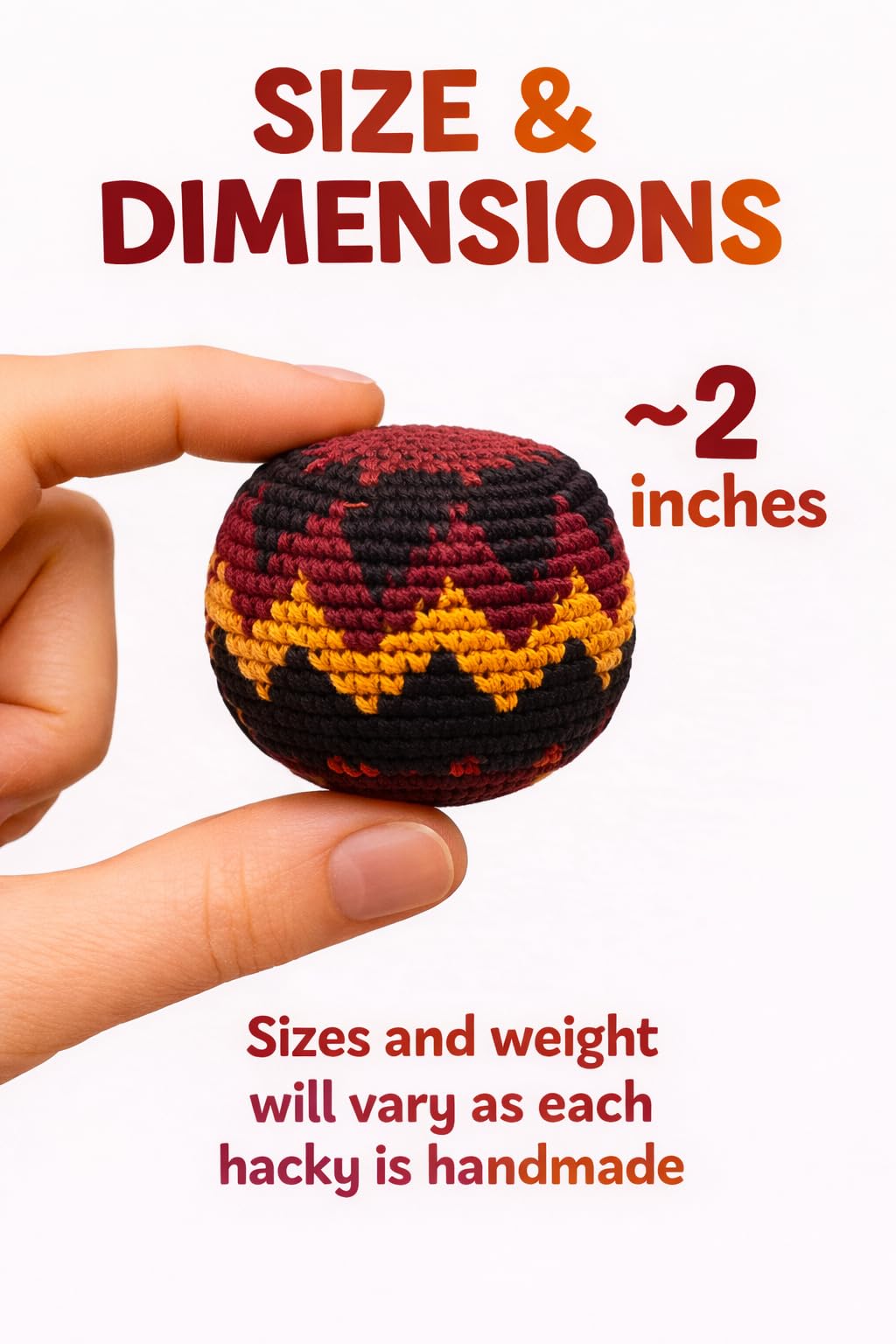 Funny Guy Mugs Footbag Balls 3 Pack Handmade Crocheted Kick Toss Balls from Guatemala Assorted Patterns Burgundy Black