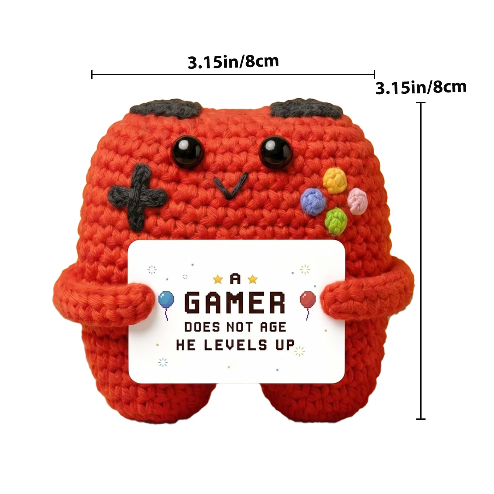 BOBPPOP Crochet Game Controller Plush - Positive Crochet Animal for Gamers, Emotional Support Figure & Unique Gift for Son or Loved One,Handmade