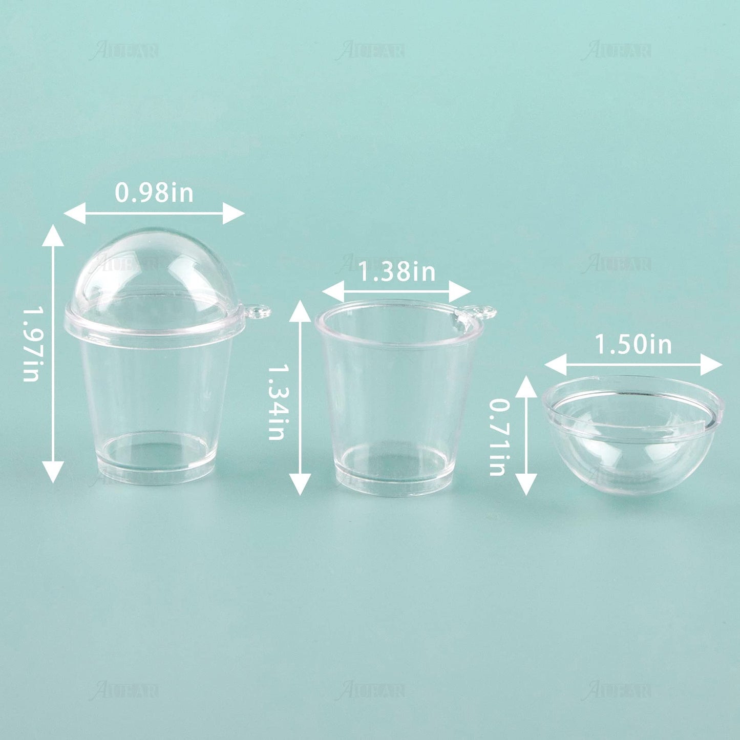 AUEAR, Mini Coffee Cups Keychain with Dome Lids Cup for DIY Scene Art Display Craft Project (20 Pack)
