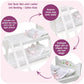 Badger Basket Doll Bunk Bed with Ladder and Bedding - Stylish White & Rose Design for 18 to 20-Inch Dolls with Pillows and Blankets