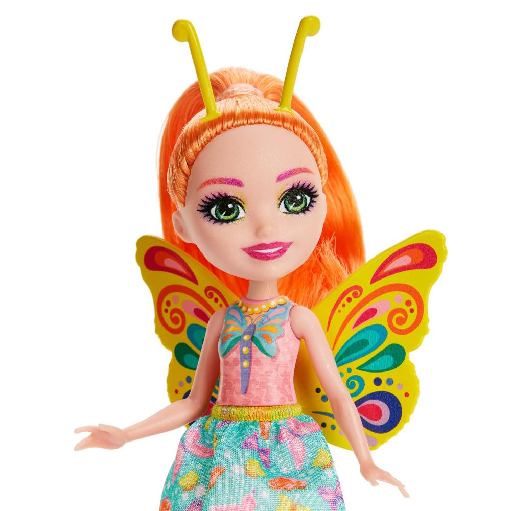 Enchantimals Dolls, City Tails Belisse Butterfly Doll and Dart Animal Friend, Small Doll with Removable Skirt and Accessories, Gifts for Kids, HKN12