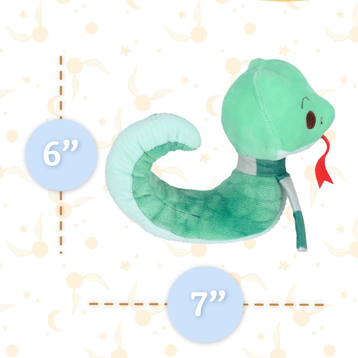 Kids Preferred Harry Potter Slytherin Green SnakePlush Stuffed Animal with Embroidered Details and Green Stripped Scarf Hogwarts House Collectible