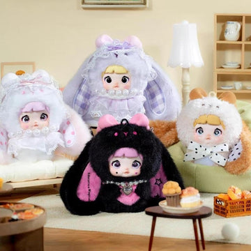 Rlvgqu Nommi Baby-Sweetheart Bunny Series Box Anime Figures Pendant Cute Plush Doll Stuffed Mystery Collectible Toys Valentien Gift Random 1Pc