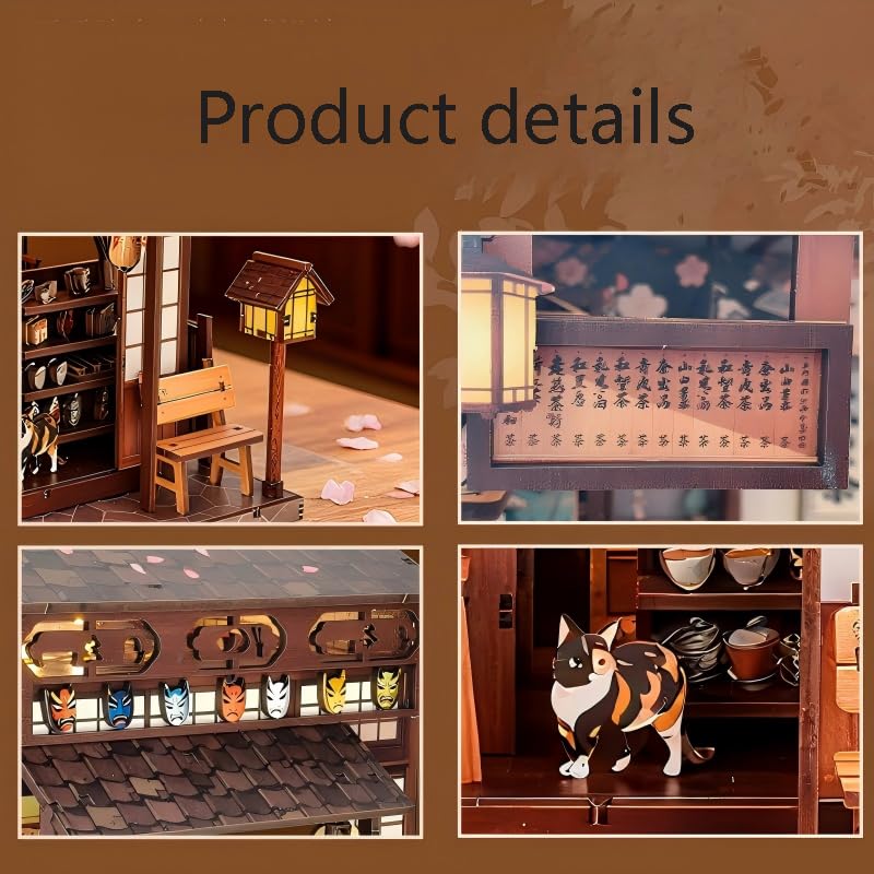 Japanese DIY Miniature House Kit, Wooden Mini Doll House Kit, Mini House Building Kit, DIY Book Nook Kit, Tiny Model House for Adults to Build,