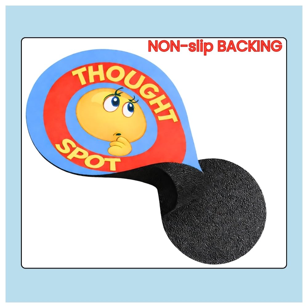 Thought-Spot Time Out Mat for Toddlers | Positive Discipline & Calm Down Corner Tool | Portable 24” Floor Mat Alternative to Time Out Chair | Teaches