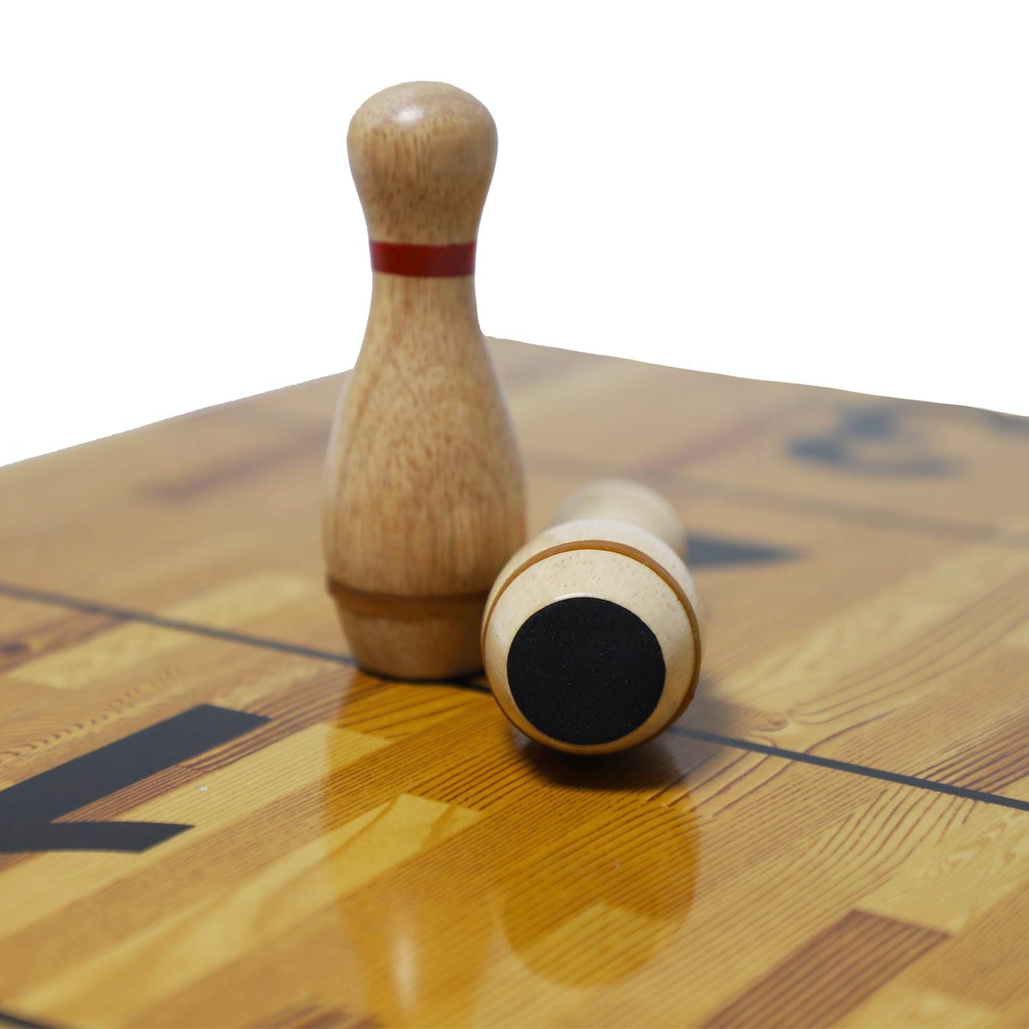 YDDS Shuffleboard Bowling Pin Set with 10 Pcs Premium Hardwood Bowling Pins Durabel Triangular Pinsetter Resin Bowling Ball and Carrying Bag, Fun