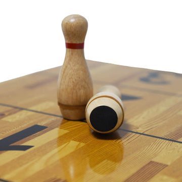 YDDS Shuffleboard Bowling Pin Set with 10 Pcs Premium Hardwood Bowling Pins Durabel Triangular Pinsetter Resin Bowling Ball and Carrying Bag, Fun