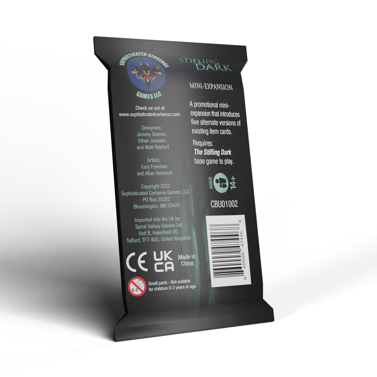 Sophisticated Cerberus Games: The Stifling Dark Mini-Expansion - Includes 5 Alternate Cards, Horror Strategy, Requires Base Game, Age 14+, 2-5 Players