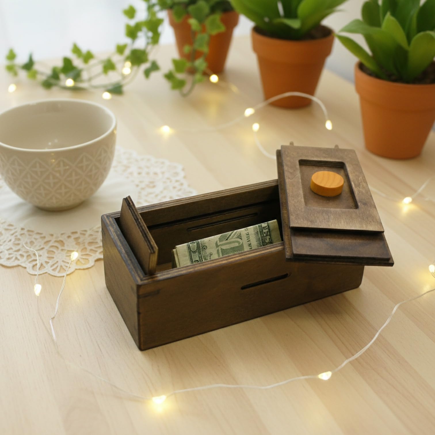 Discovery Enigma Secret Puzzle Box Money and Gift Card Holder Trick Lock