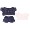 niannyyhouse Denim Jackets Jeans White T-Shirt 15cm Plush Doll Clothes 6in Doll Dress Up (Navy Blue)
