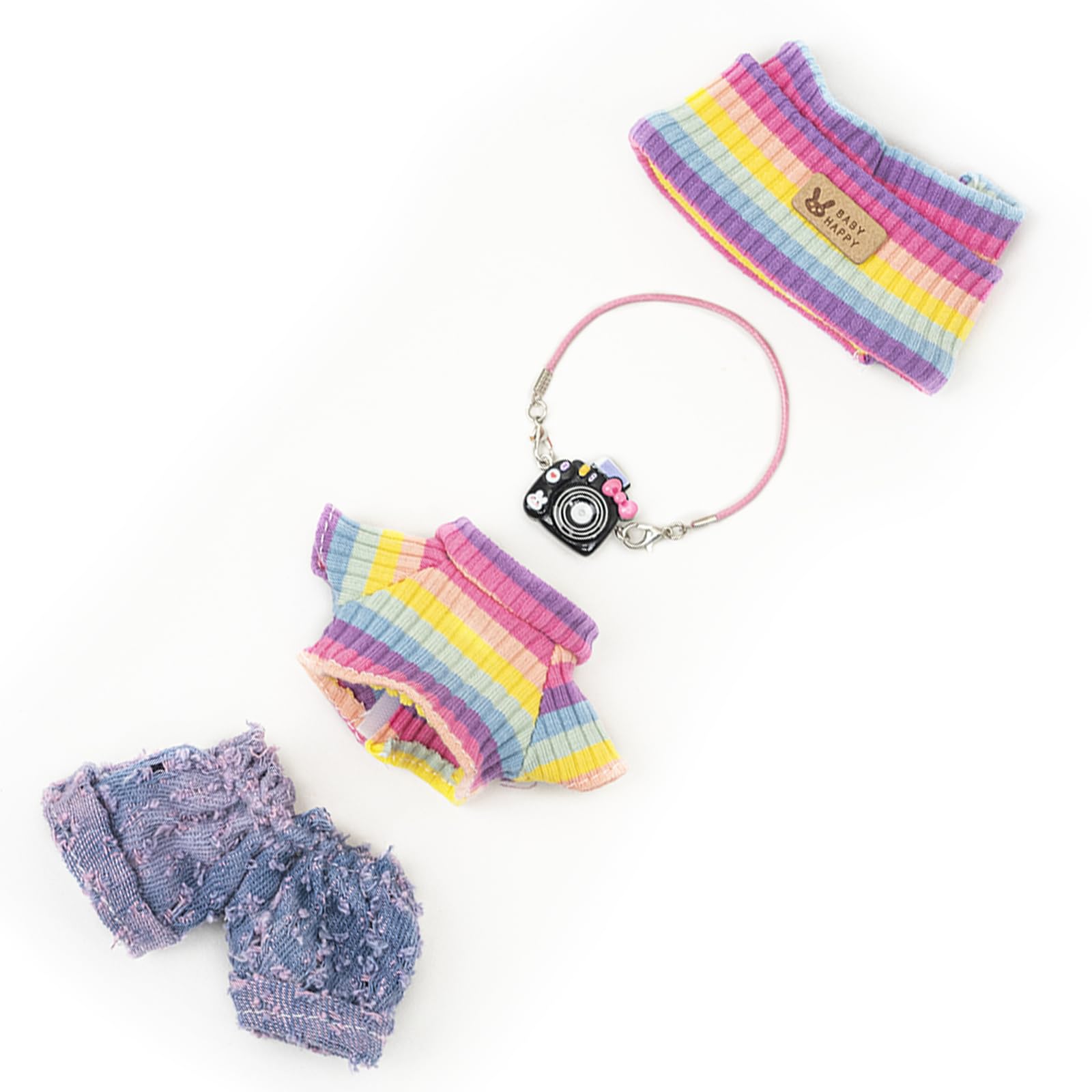 Clothes for 17cm Dolls(NO Doll) for Doll Outfits with Accessories Suit Cute Stylish Dress Up Set Purple Pants