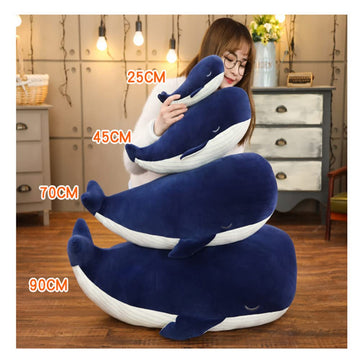 JPORSHU 10inches Soft Simulation Big Blue Whale,Marine Life Dolphin Doll Plush Toy?Back Cushion Children Birthday Gift