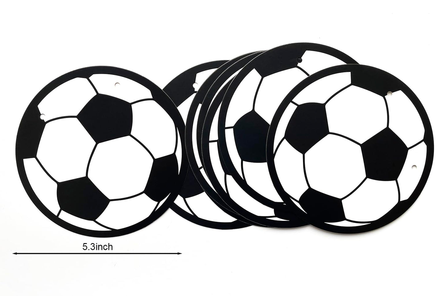 Runhiskii Soccer Happy Birthday Banner, Black Soccer Birthday Sign for Boys Girls Fans Party Decoration