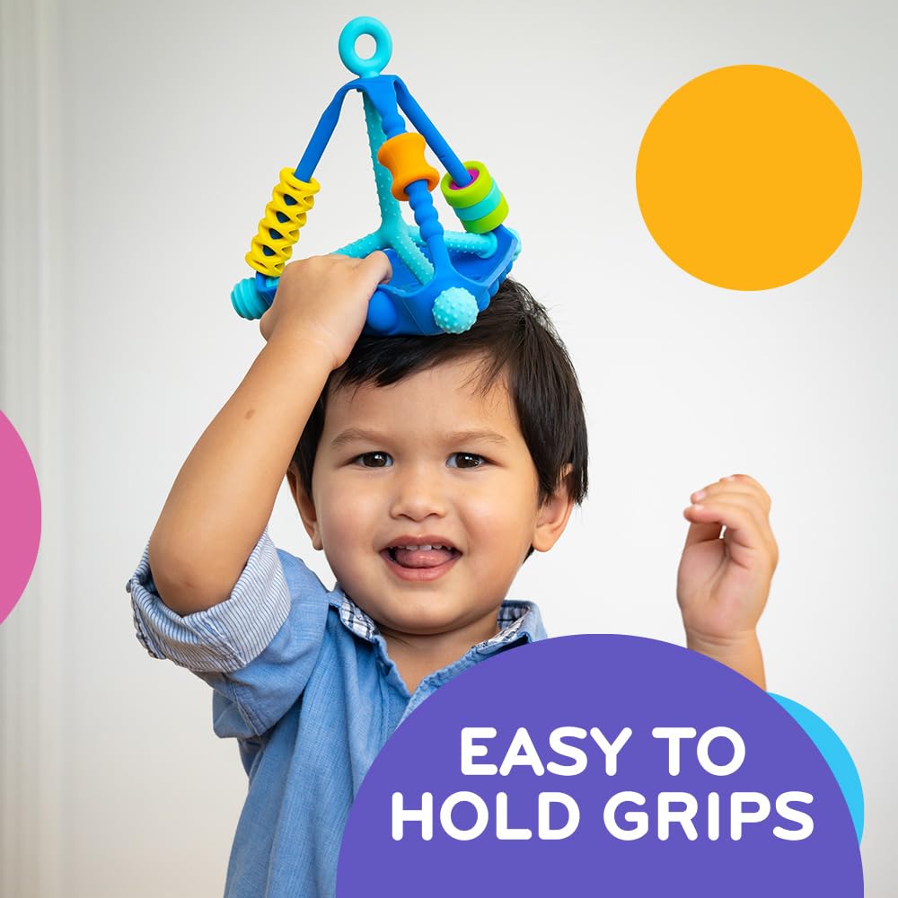Mobi Wigloo Activity Toy - Sensory Activities for Toddlers and Kids, Teething Toy Made with Food Grade Silicone, BPA and Phthalate Free - Babies 6-12