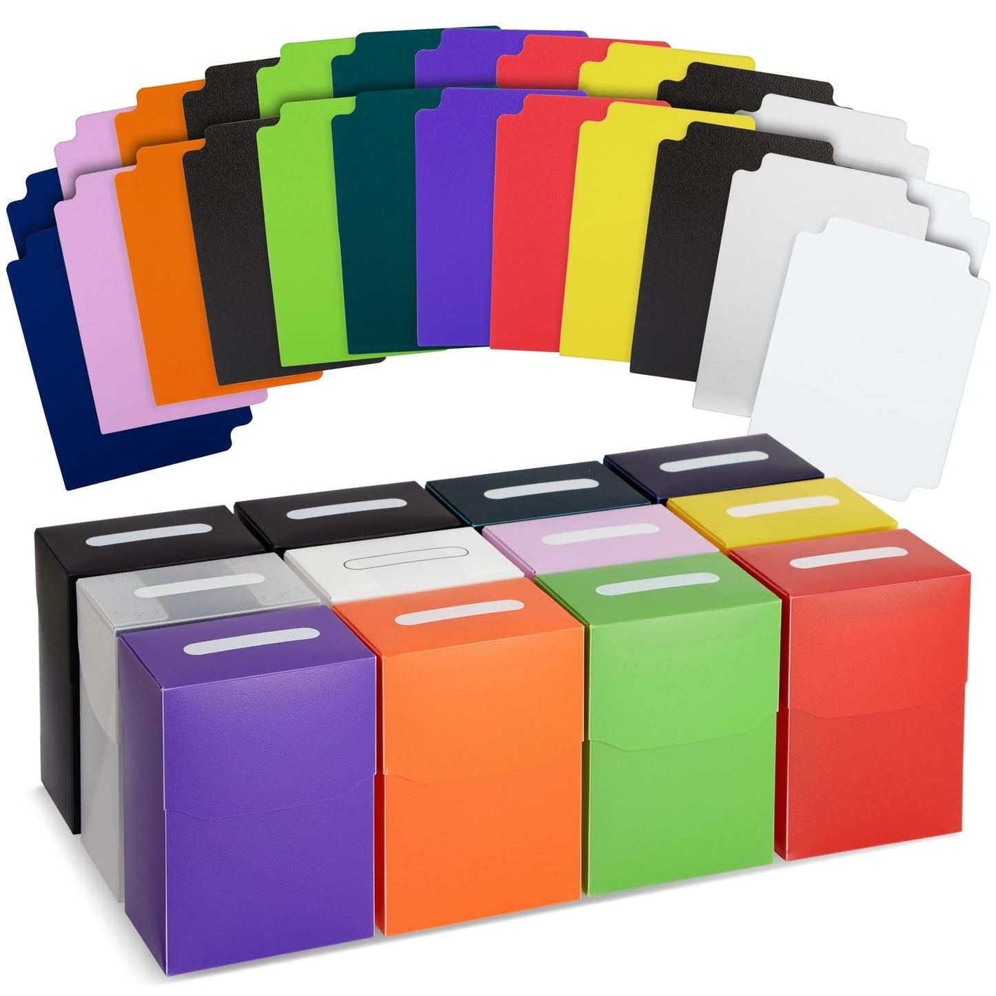 Okuna Outpost Deck Boxes with Dividers - Trading Card Storage Box & Organizer - Bulk Plastic Cases for Baseball & Game Cards - 2.88 x 1.88 x 3.88 in