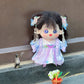 niannyyhouse 20cm Plush Doll Antique Hanfu Suit Shawl Dress Hairpin 8in Doll Dress Up (Blue+Purple)