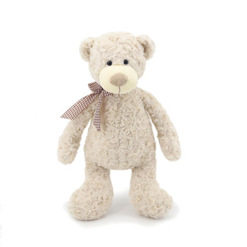 MR ViviCare 16" White Teddy Bear with Scarf Stuffed Animals for Boys and Girls,Soft and Adorable Stuffed Bear Plush Toys for Newborn Babies