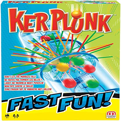 Mattel Games Fast Fun Blokus/Kerplunk, Two Player Game, Playing Time Approx. 15 Minutes, Age 5+