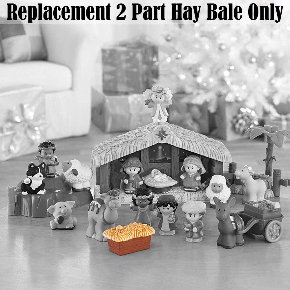 Little People Replacement Part for Fisher-Price Manger Scene - N6010 ~ Christmas Story Playset ~ Replacement 2 Part Hay Bale