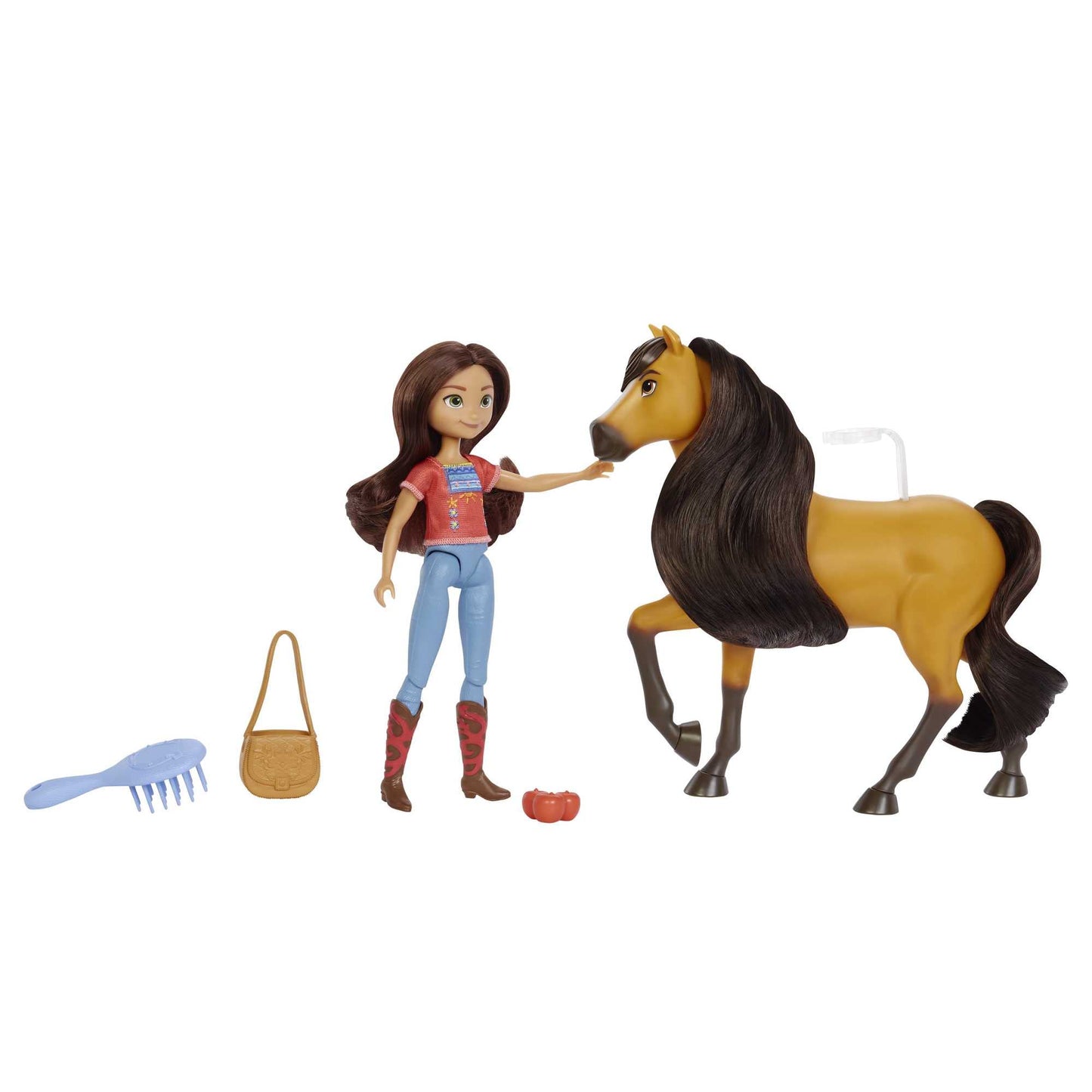 Spirit Lucky Doll (7 in) with 7 Movable Joints, Fashion Top, Treats, Brush & Spirit Horse (8 in) with Soft Mane & Tail, for Ages 3 Years Old & Up