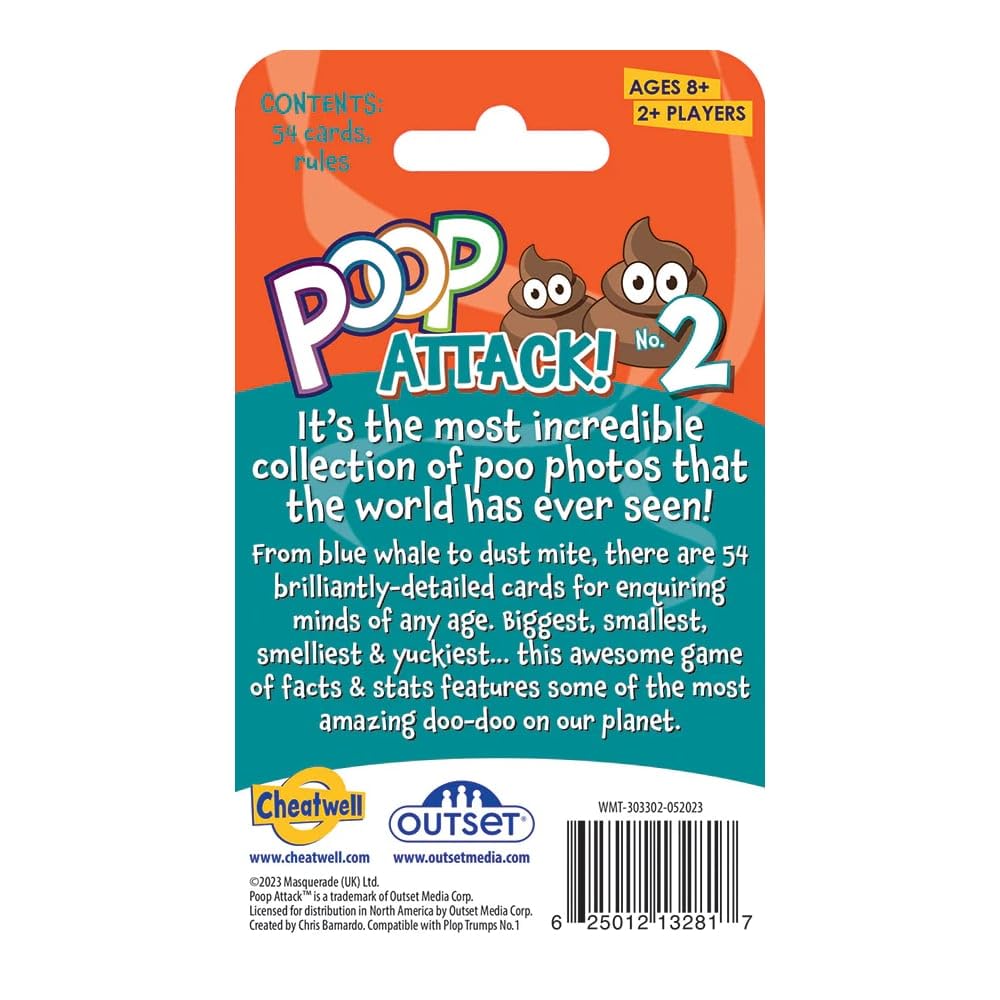 Outset Media Poop Attack 2 - The Game that Takes an unprecedented Look at The Wonders of The Animal World! - for 2 or More Players Ages 8 and up