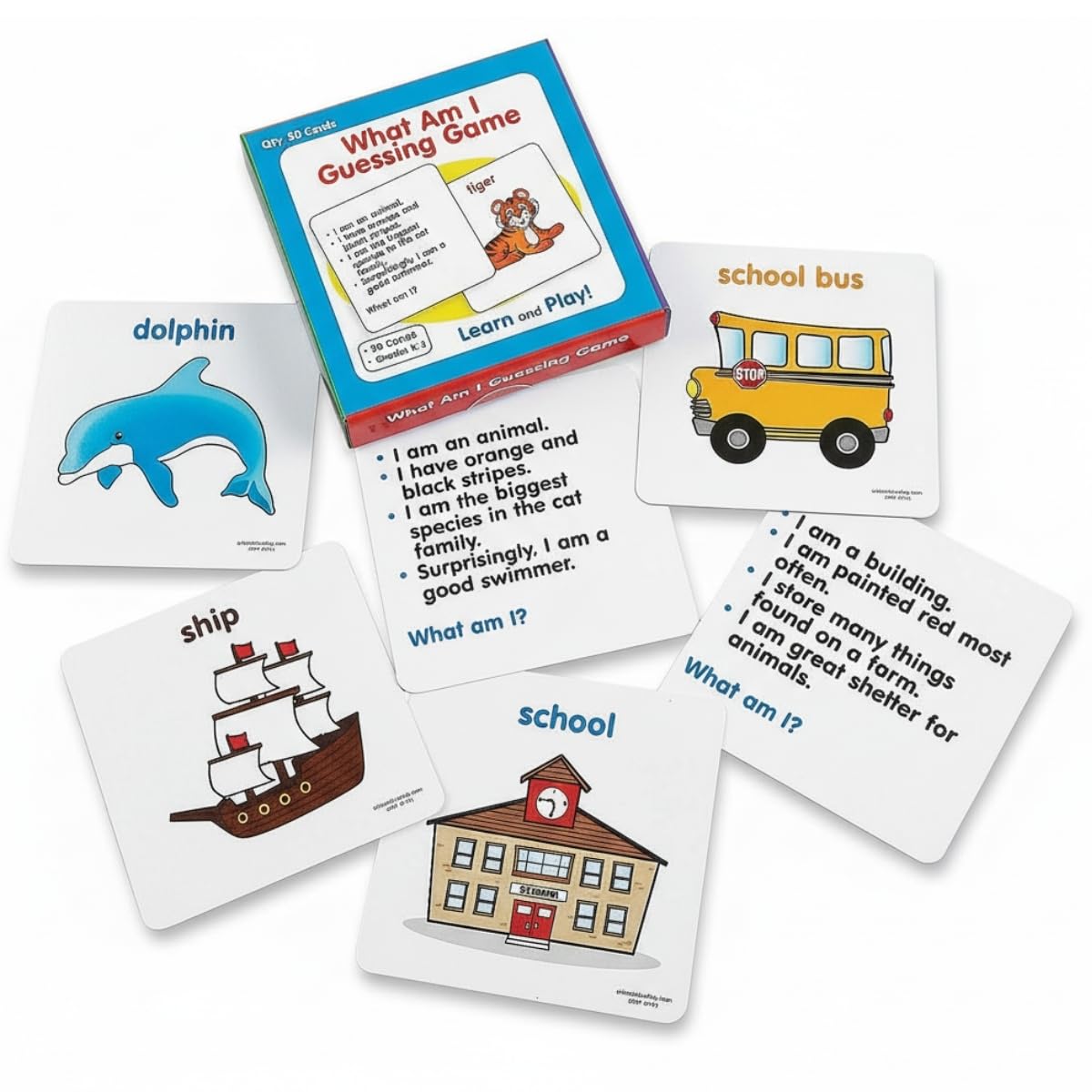 Fun Express What Am I Guessing Card Game - Set Educational Learning Activity for Kids Perfect for Enhancing Critical Thinking and Problem-Solving