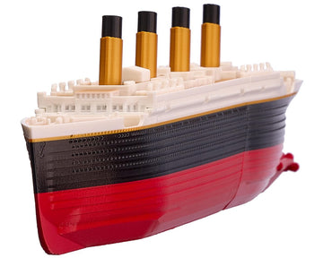 Large 16" Submersible Titanic Model Ship, Perfectly Balanced, Two-Stage Sinking, with Iceberg
