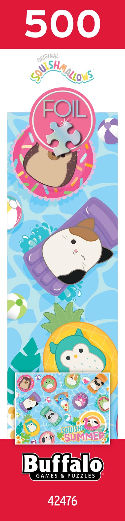 Buffalo Games - Squishmallows - Pool Party - 500 Piece Foil Jigsaw Puzzle