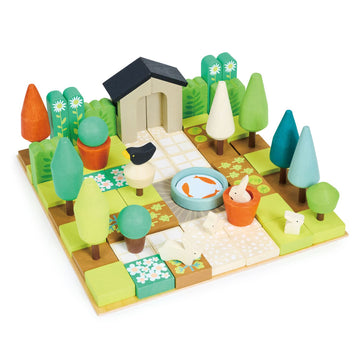 Tender Leaf Toys - Little Garden Designer - Wood Garden Building Play Set - Inspires Creativity, Encourages Role-Play and Story Invention, Educational