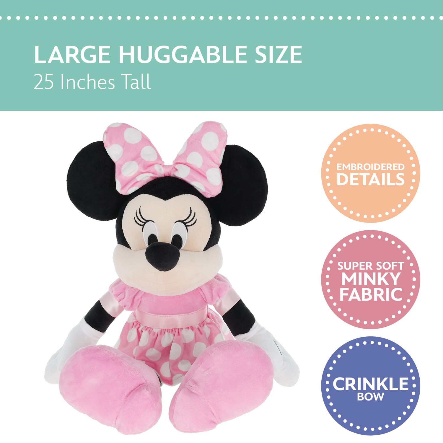 Disney Baby Minnie Mouse Stuffed Animal Plush Toy, 25 Inches