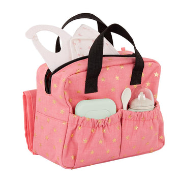 LullaBaby - Diaper Bag with Changing Mat - Storage Pockets & Supply Toys - Baby Doll Accessories - Pretend Play - Kids Ages 2 & Up - Baby Doll Diaper