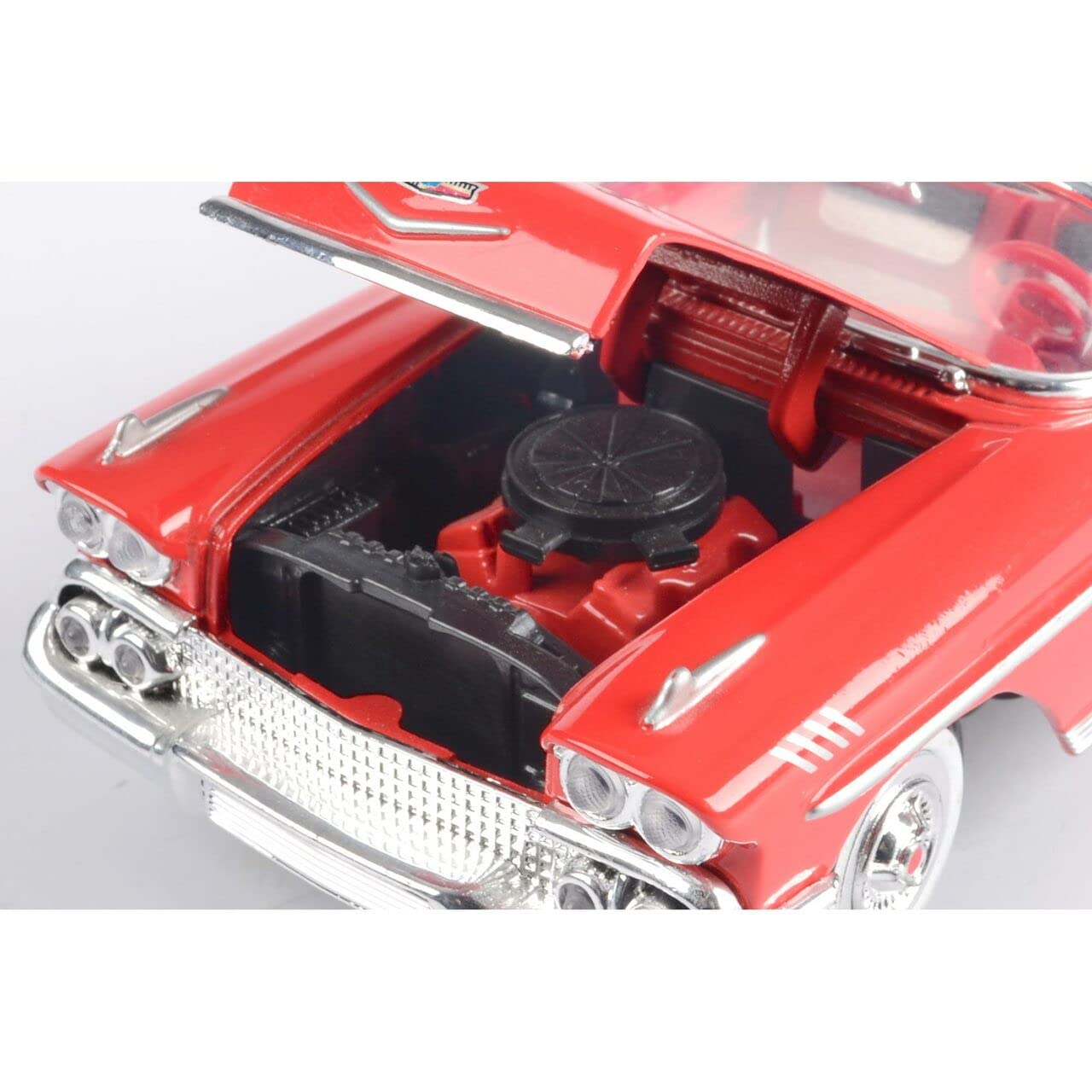 Motor Max 1:24 W/B American Classics 1958 Chevrolet Impala Convertible Diecast Vehicle for unisex-children, Red