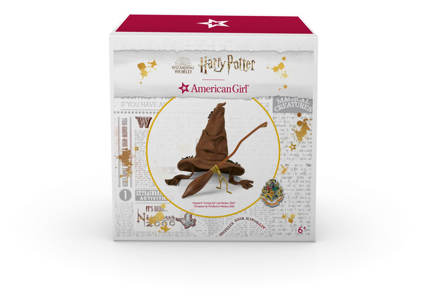 American Girl Harry Potter 18-inch Doll Accessories Hogwarts Sorting Hat plus Nimbus 2000 Broomstick, For Ages 6+