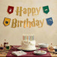 xo, Fetti Wizard Happy Birthday Banner Gold Foil 6.5ft | Kids Party Decor