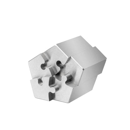Heavenly Metals 5-Piece Pentagon Metal Puzzle - Zero Tolerance Wire EDM Precision Machined Stainless Steel Executive Desk Toy, 3D Metal Fidget