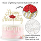 Kaoenla Gold Glitter Happy Anniversary Cake Topper