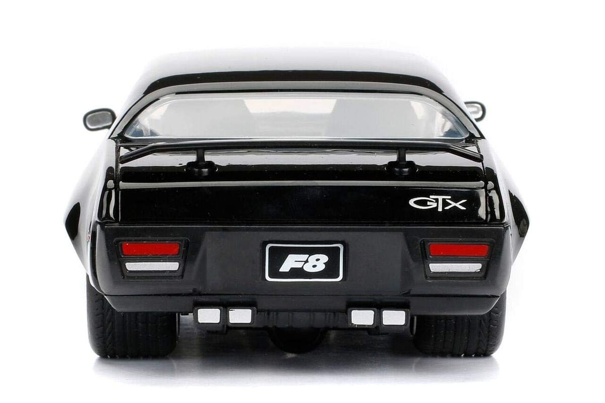 Jada Toys Fast & Furious 1:24 Dom's Plymouth GTX Die-cast Car, Toys for Kids and Adults, Black, Standard