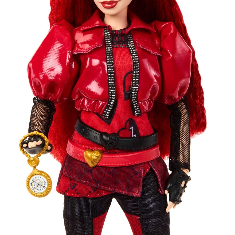 Mattel Disney Descendants: The Rise of Red Fashion Doll & Accessory - Red, Daughter of Queen of Hearts with Movie-Inspired Clothes & Pocket Watch
